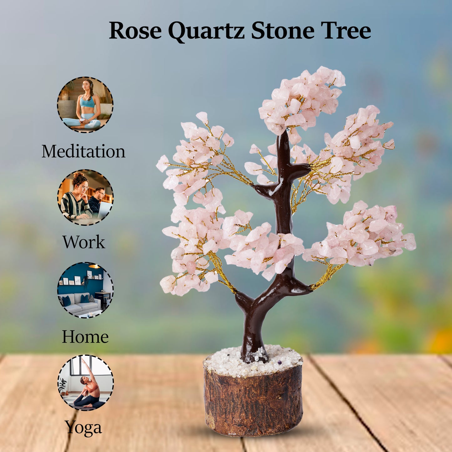 Rose quartz Stone tree