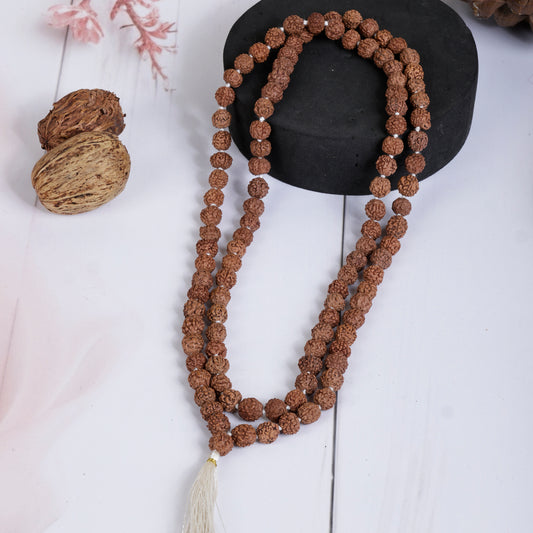 Natural rudraksha mala uncolored