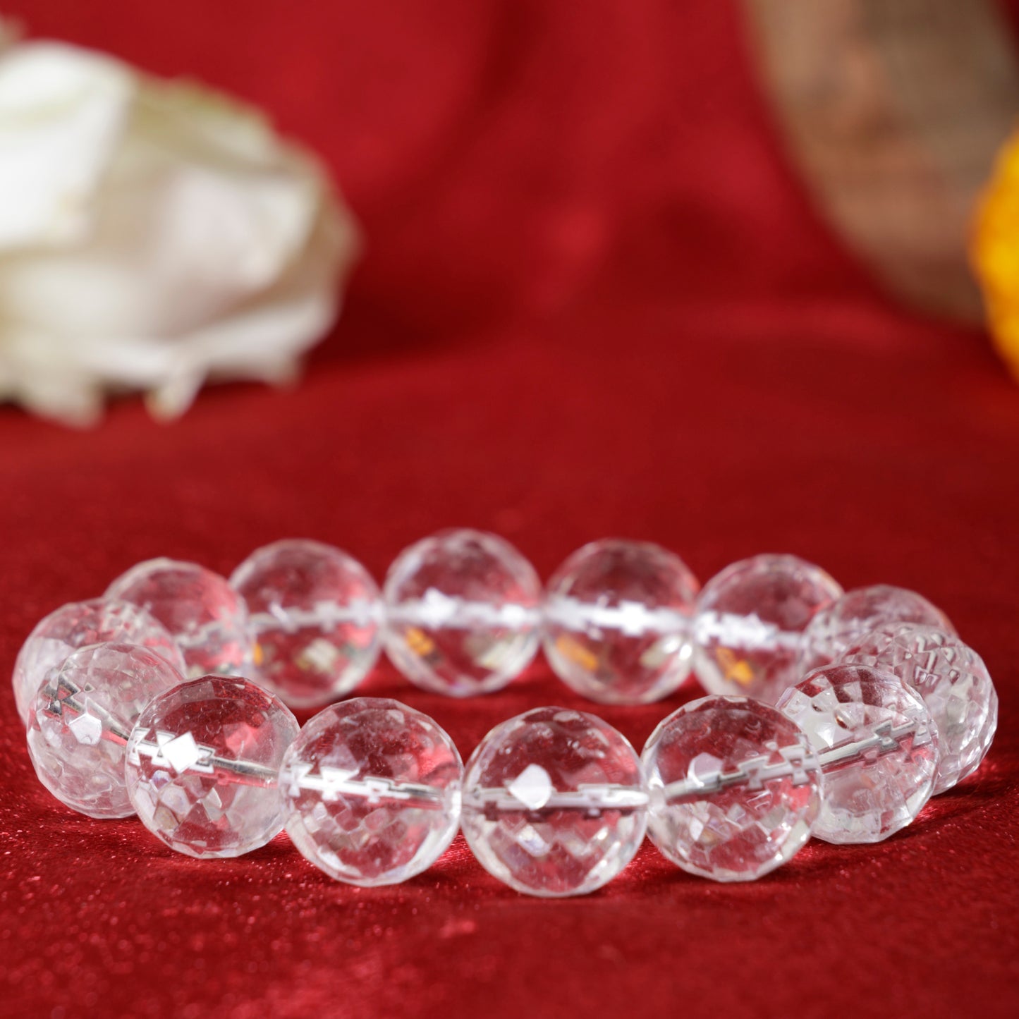 Clear Quartz Diamond Cut Bracelet