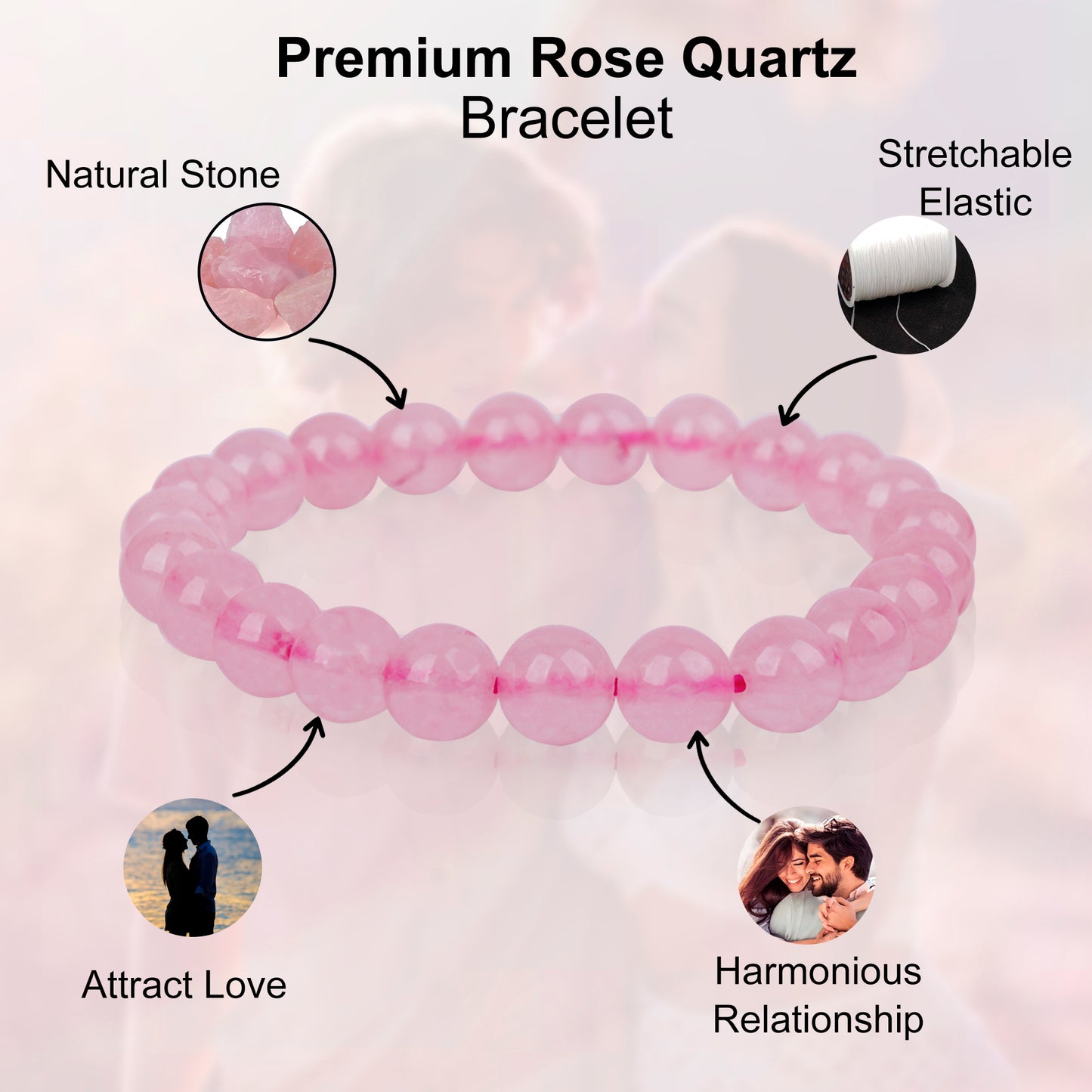 Premium Rose Quartz Bracelet(8mm)