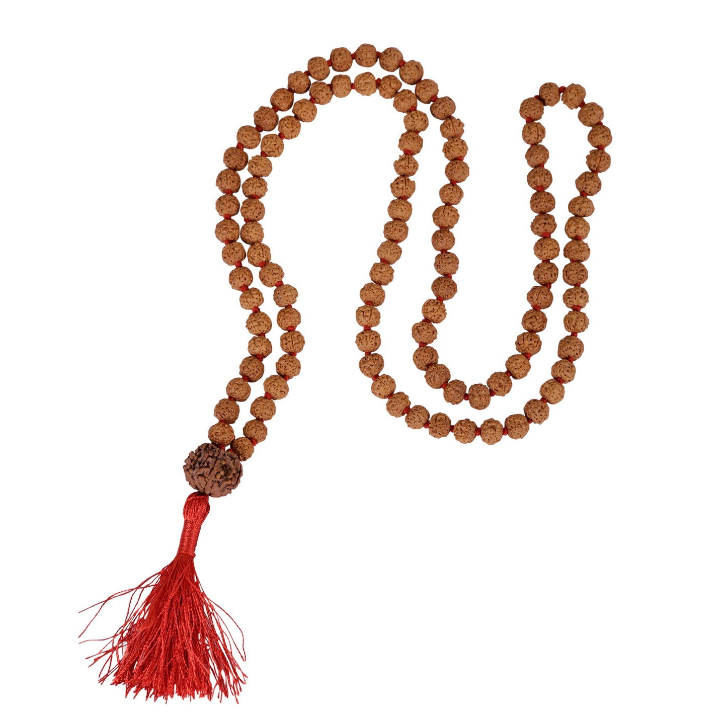Premium Rudraksha Mala Semi Pathri Beads with Guru Bead