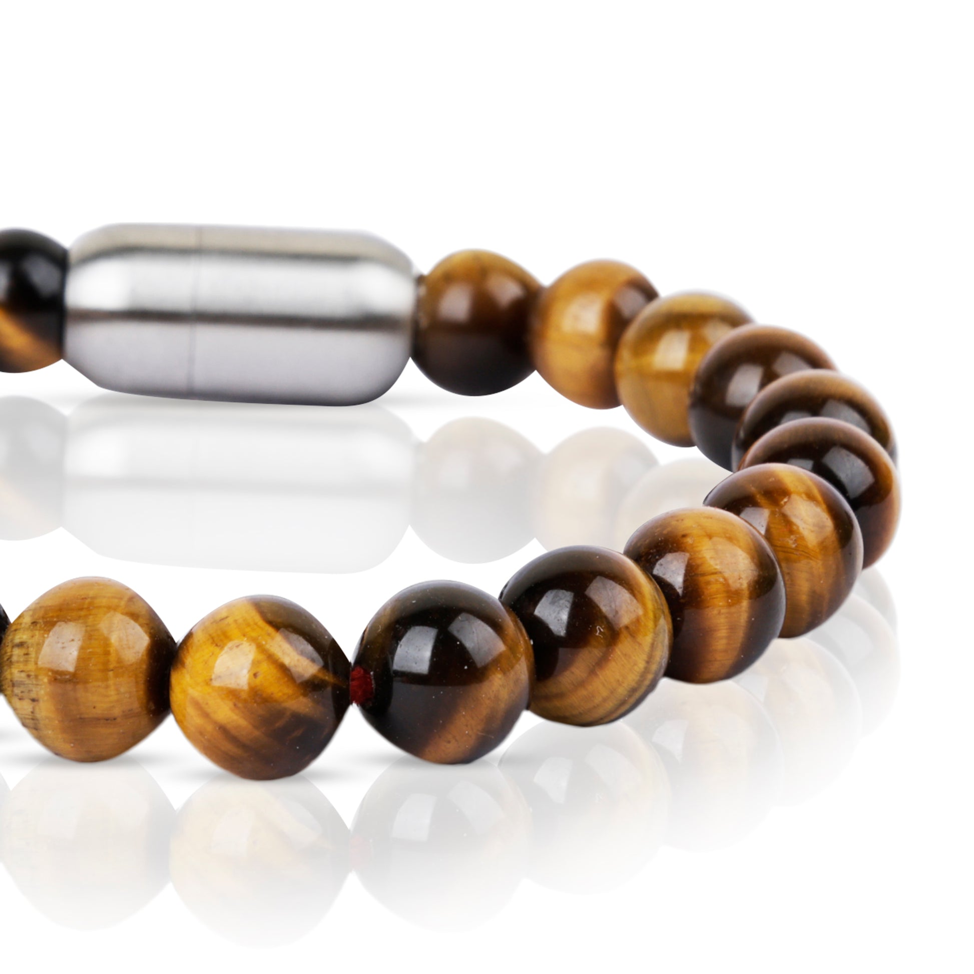 Tiger eye stone bracelet with magnetic lock(8mm)