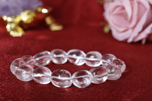 Tumbled Clear Quartz Stone Bracelet(12mm approx)