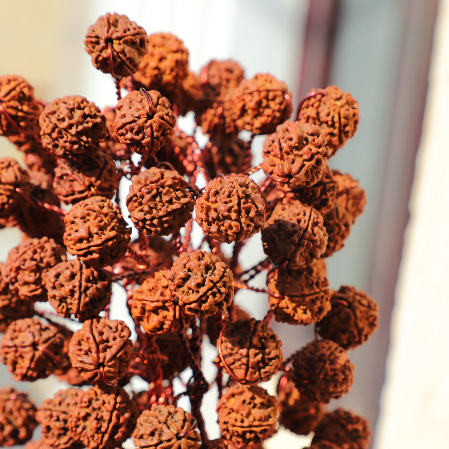 Panch mukhi Rudraksha bouquet with wooden vase