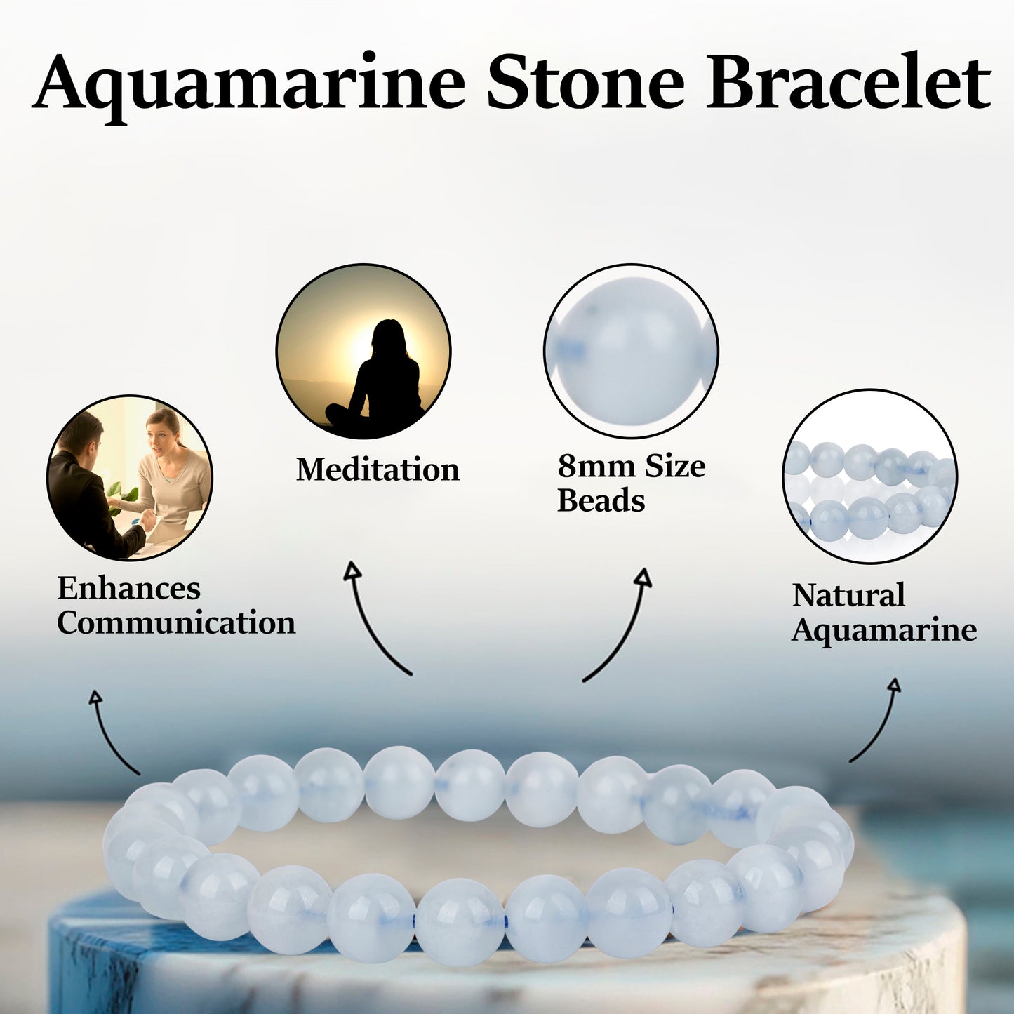Aquamarine Stone Bracelet